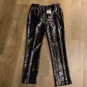 Peter Som sequin pants size 8 New with tags - shiny pewter